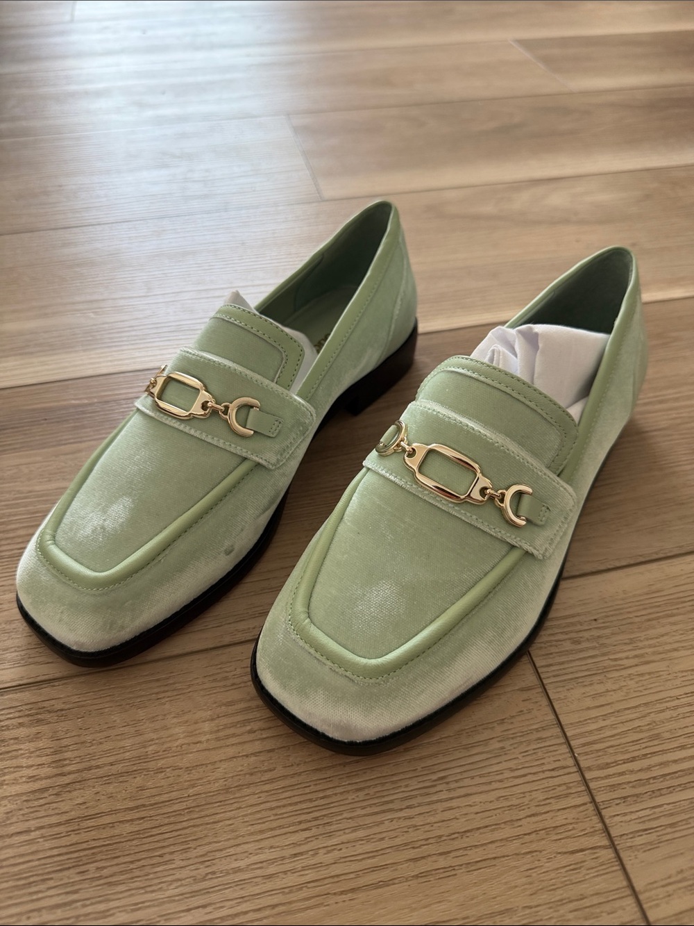 Larroude women's patricia loafer shoes in mint - Size 7 - Brand New